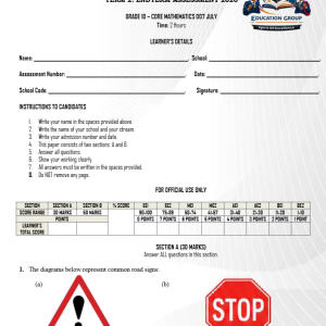 GRADE 10 CORE MATHEMATICS END OF TERM 2 2026