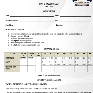 GRADE 10 ENGLISH END OF TERM 2 EXAM