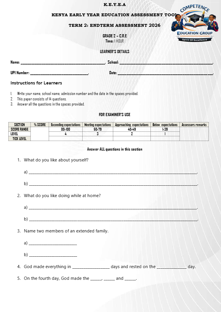 GRADE 2 END OF TERM 2026
