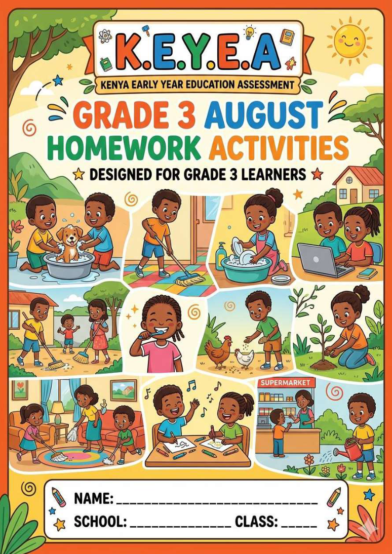 GRADE 3 HOMEWORK AUGUST HOLIDAY