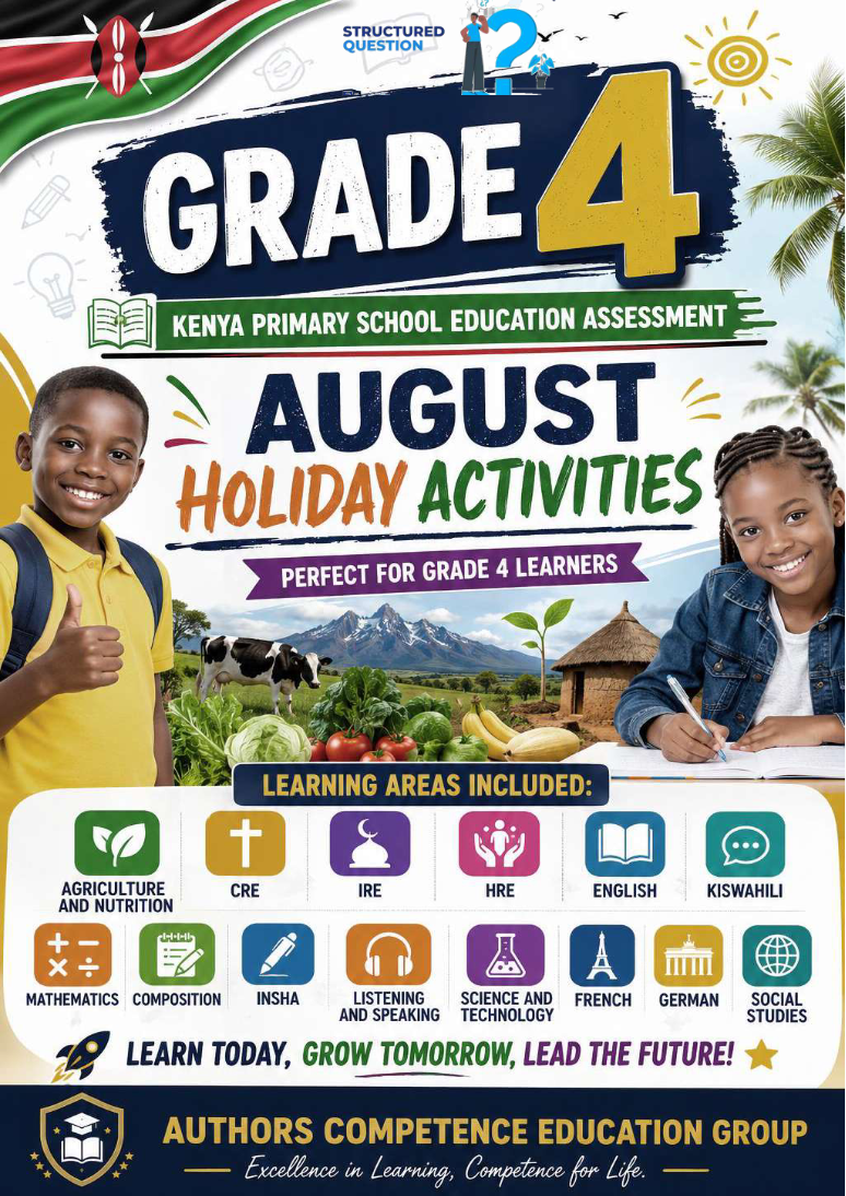 GRADE 4 AUGUST 2026 HOMEWORK