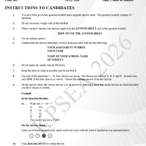 GRADE 6 KPSEA Mathematics Prediction 2026