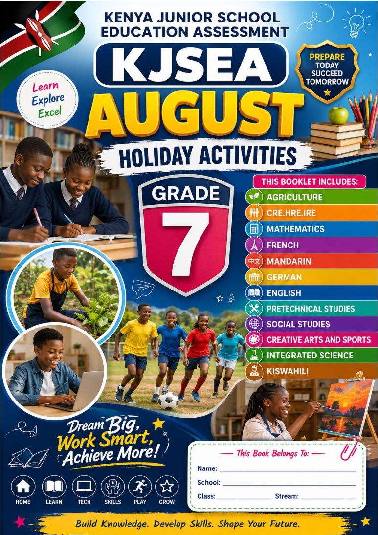 GRADE 7 AUGUST 2026 HOLIDAY HOMEWORK