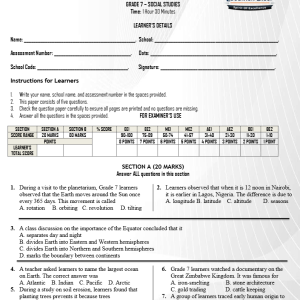 GRADE 7 END OF TERM 2 2026 SOCIAL STUDIES