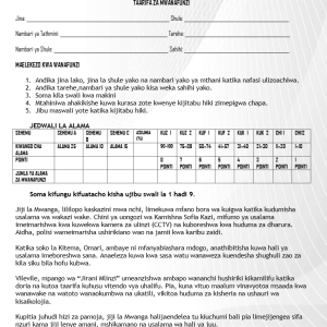 GRADE 7 END OF TERM 2 KISWAHILI PAPER 1