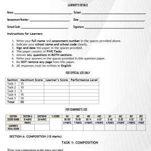 GRADE 7 English Paper 2 End of Term 2 2026