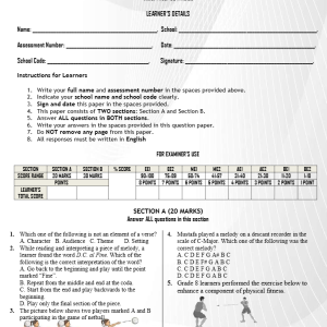 GRADE 8 CREATIVE ARTS AND SPORTS END OF TERM 2 EXAMS