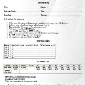 GRADE 8 ENGLISH PAPER 2 END OF TERM 2 2026