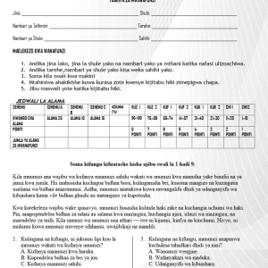 GRADE 8 KISWAHILI PAPER 1 END OF TERM 2 2026 EXAM