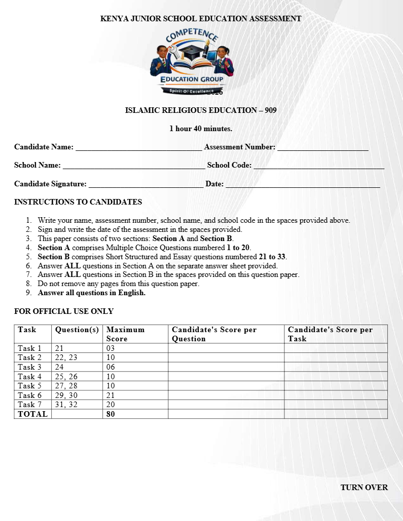 KJSEA GRADE 9 IRE PREDICTION 2026
