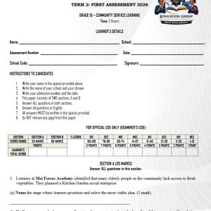 GRADE 10 TERM 3 OPENER EXAM FULL SET