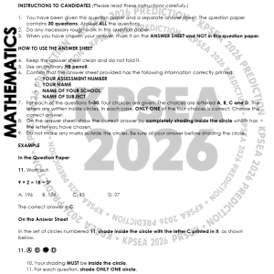KPSEA PREDICTION FULL EXAM SET 2026
